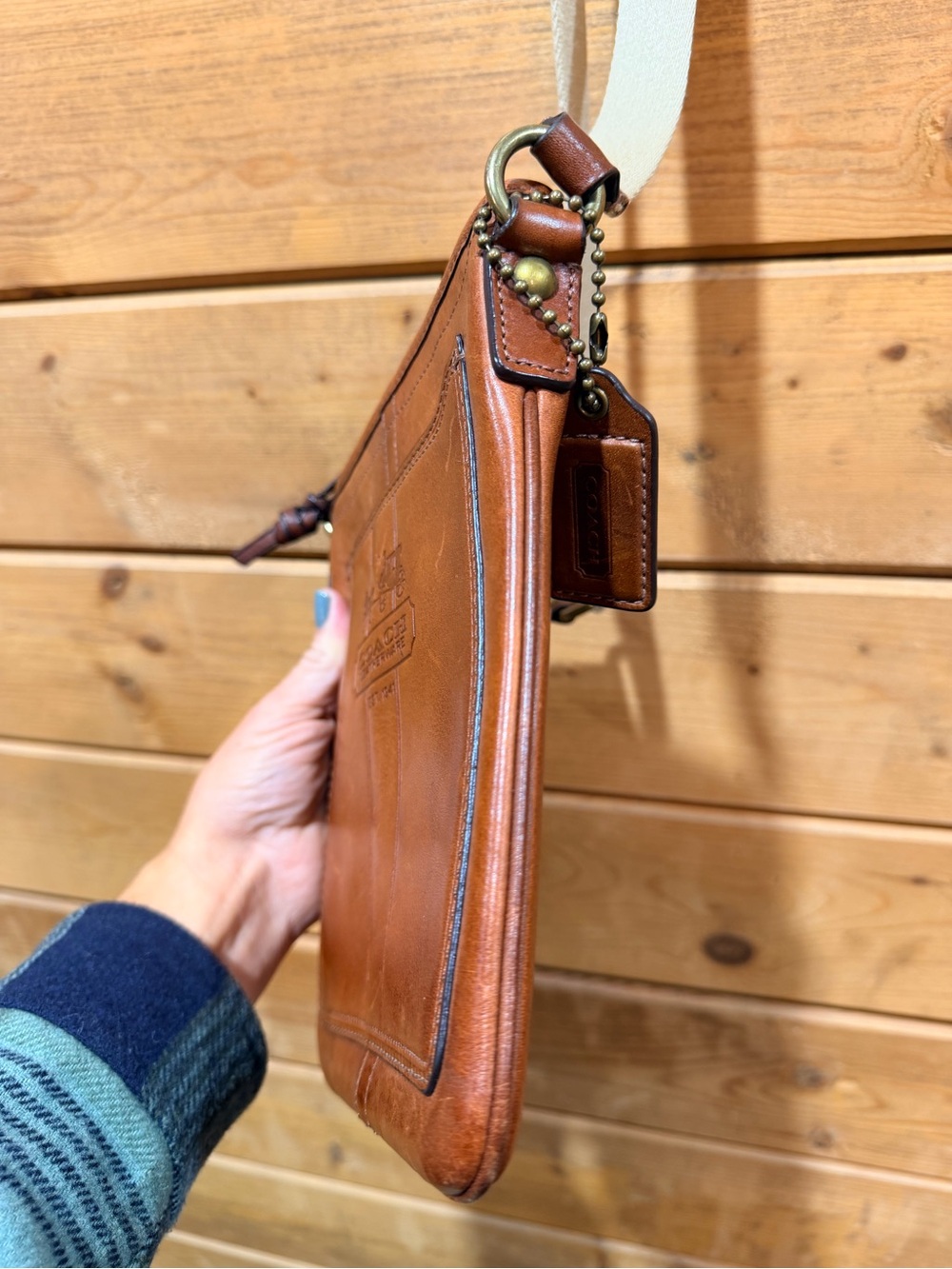 Coach 41004 Burnished Glove Tanned Leather Crossbody Bag Purse Cognac - Picture 10 of 15